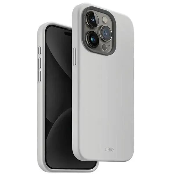 Uniq Lino Hue Magclick Charging case for iPhone 15 Pro - light gray - Cell phone cases and covers<<<HurtelXML