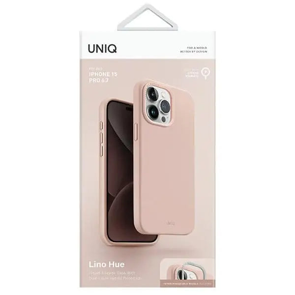Uniq Lino Hue Magclick Charging case for iPhone 15 Pro Max - pink - Cell phone cases and covers<<<HurtelXML