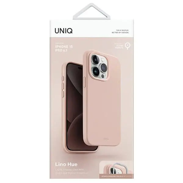 Uniq Lino Hue Magclick Charging case for iPhone 15 Pro - pink - Cell phone cases and covers<<<HurtelXML