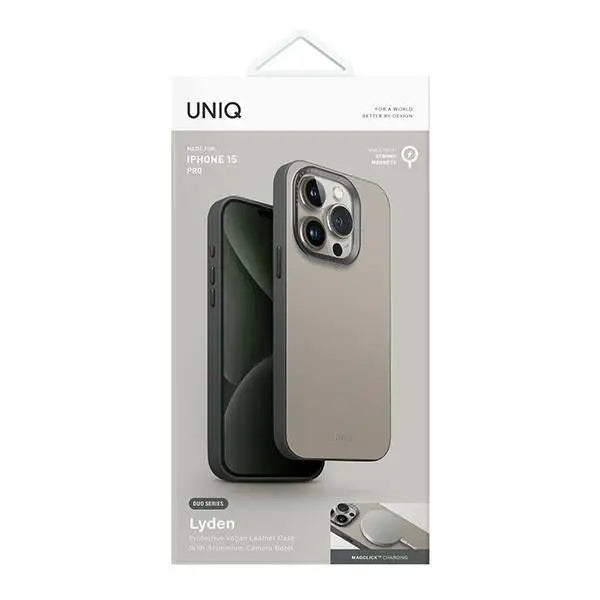Uniq Lyden DS iPhone 15 Pro 6.1’’ Magclick Charging case beige-green/ivory-lichen green - Cell phone cases