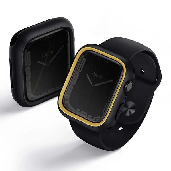 Uniq Moduo case for Apple Watch 4/5/6/7/8/9/SE/SE2 44/45mm - black and mustard - Cell phone cases and covers<<<HurtelXML