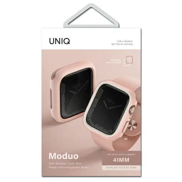 Uniq Moduo case for Apple Watch 4/5/6/7/8/SE/SE2 40/41mm - pink and white - Cell phone cases and covers<<<HurtelXML