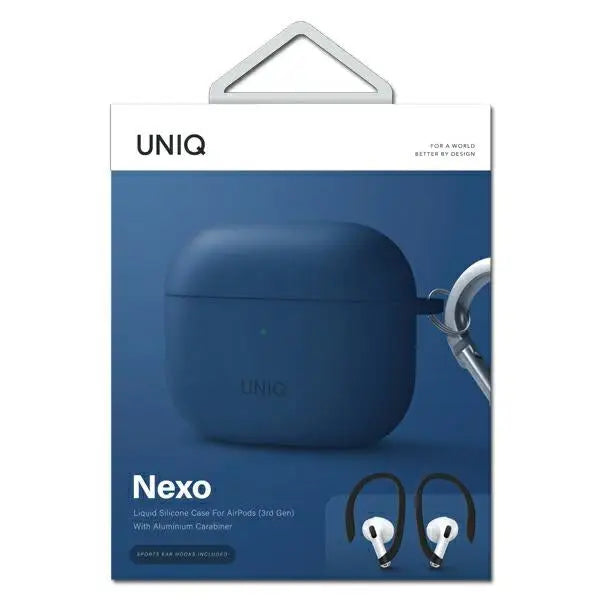 Uniq Nexo case for AirPods 3 + Ear Hooks Silicone - blue - Cell phone cases and covers<<<HurtelXML
