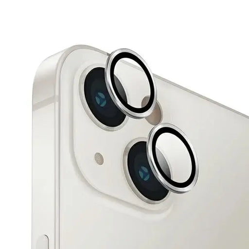 Uniq Optix Aluminum Camera Lens Protector for iPhone 14/14 Plus camera lens with applicator - silver - Cell phone