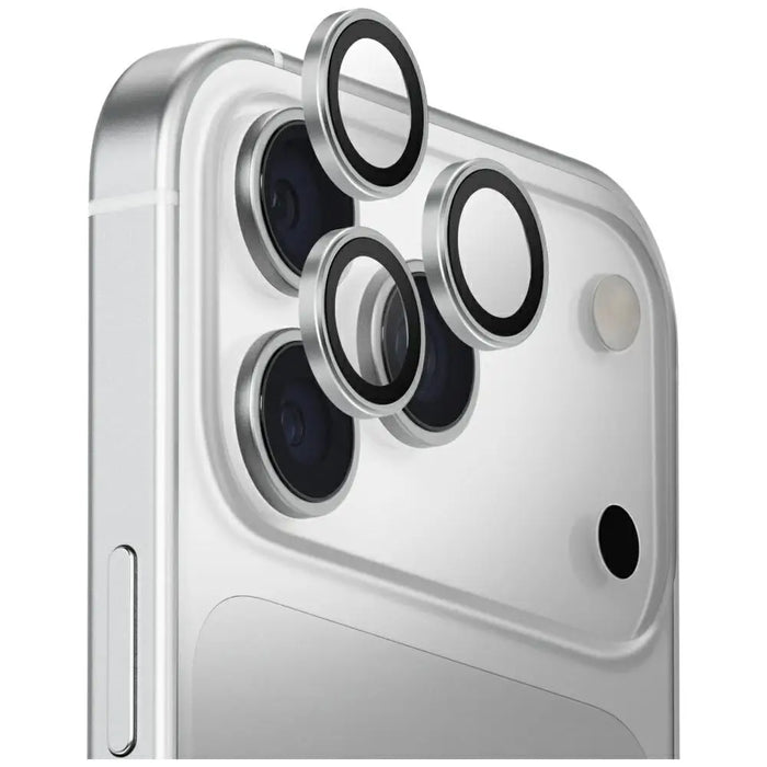 Uniq Optix Aluminum Camera Lens Protector for iPhone 17 Pro / iPhone 17 Pro Max with Applicator - Silver - Cell phone