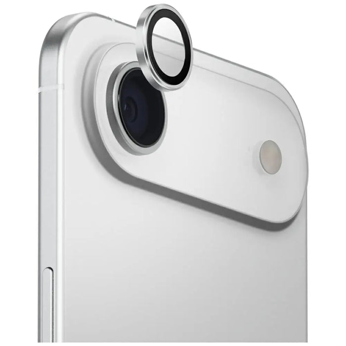 Uniq Optix Aluminum Camera Lens Protector for iPhone Air with Applicator - Silver - Cell phone tempered