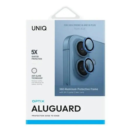 Uniq Optix Aluminum Camera Lens Protector with Applicator for iPhone 16 / iPhone 16 Plus - Beige - Cell phone tempered
