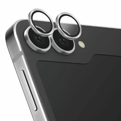 Uniq Optix Auminium Tempered Glass for Lens with Applicator for Samsung Galaxy Z Flip 6 - White - Cell phone tempered