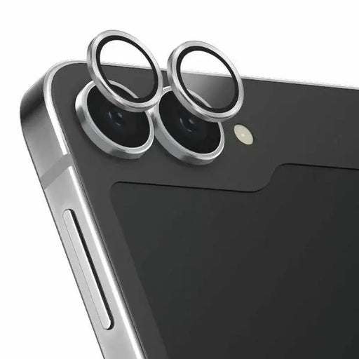 Uniq Optix Auminium Tempered Glass for Lens with Applicator for Samsung Galaxy Z Flip 6 - Silver - Cell phone tempered