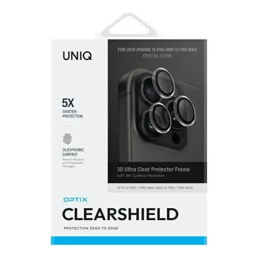 Uniq Optix Clear Camera Lens Protector iPhone 16 Pro 6.3’’ / 16 Pro Max 6.9’’ crystal clear camera lens glass