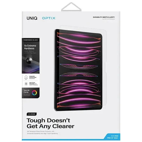Uniq Optix Clear tempered glass with applicator for iPad Pro 13’’ 2024 - Cell phone tempered glass<<<HurtelXML
