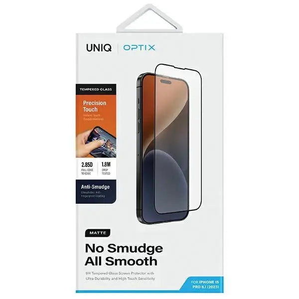 Uniq Optix Matte frosted tempered glass for iPhone 15 Pro with applicator - Cell phone tempered glass<<<HurtelXML