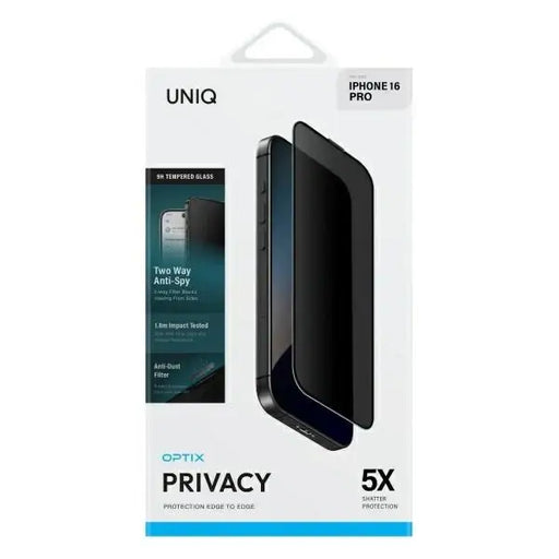 Uniq Optix Privacy tempered glass with privacy applicator for iPhone 16 Pro - Cell phone tempered glass<<<HurtelXML