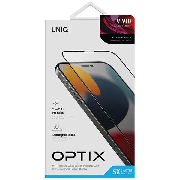 Uniq Optix Vivid glass for iPhone 14 / 13 / 13 Pro with applicator - Cell phone tempered glass<<<HurtelXML