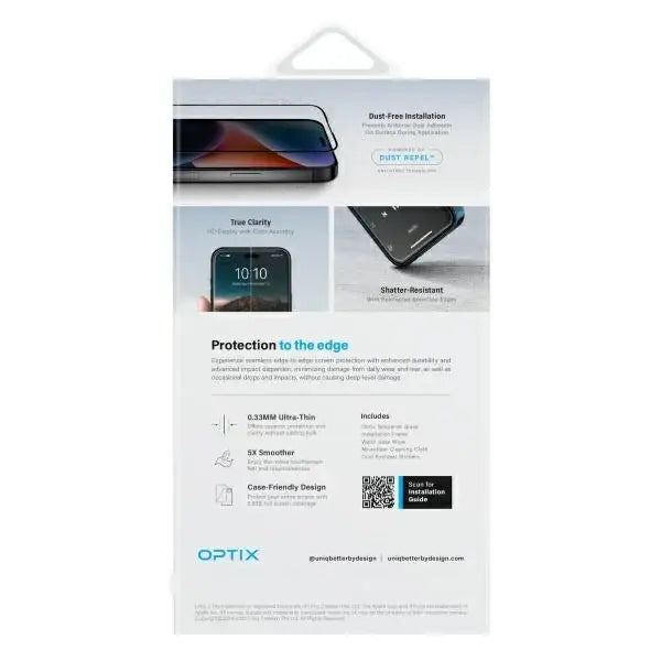 Uniq Optix Vivid tempered glass with applicator for iPhone 16 Pro Max - Cell phone tempered glass<<<HurtelXML