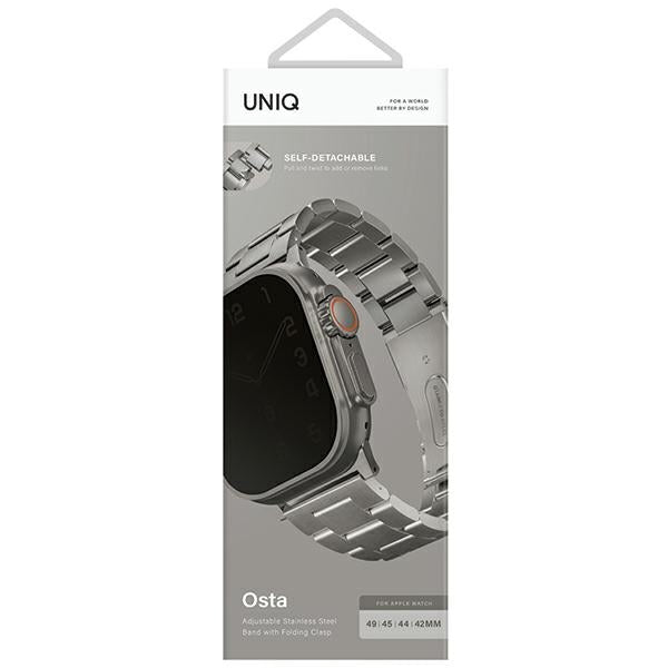 Uniq Osta Stainless Steel strap for Apple Watch 1/2/3/4/5/6/7/8/SE/SE2/Ultra 42/44/45/49mm - silver - Other cell phone