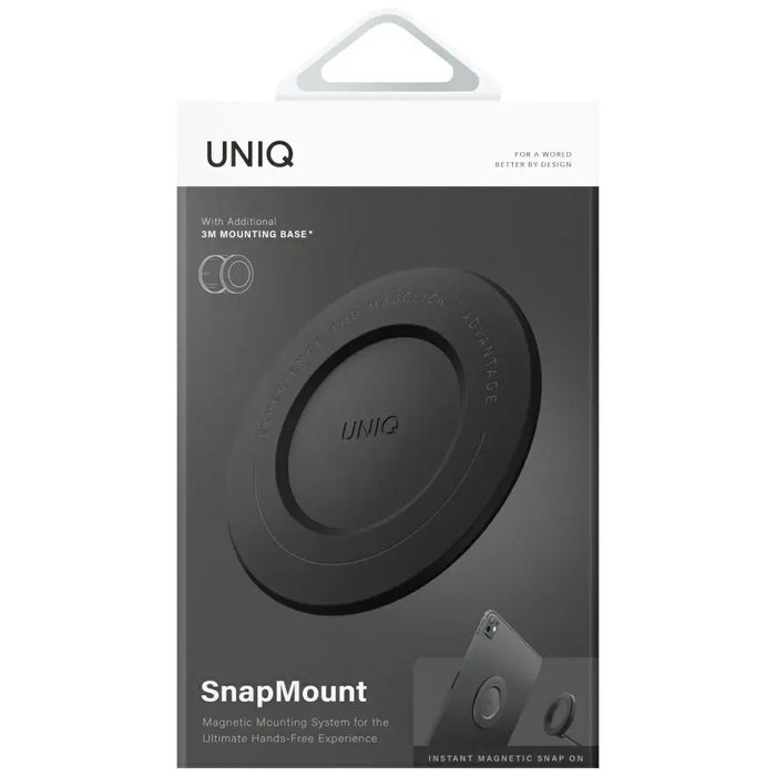 Uniq SnapMount Self-Adhesive Magnetic Holder - Black - Cell phone holders<<<HurtelXML