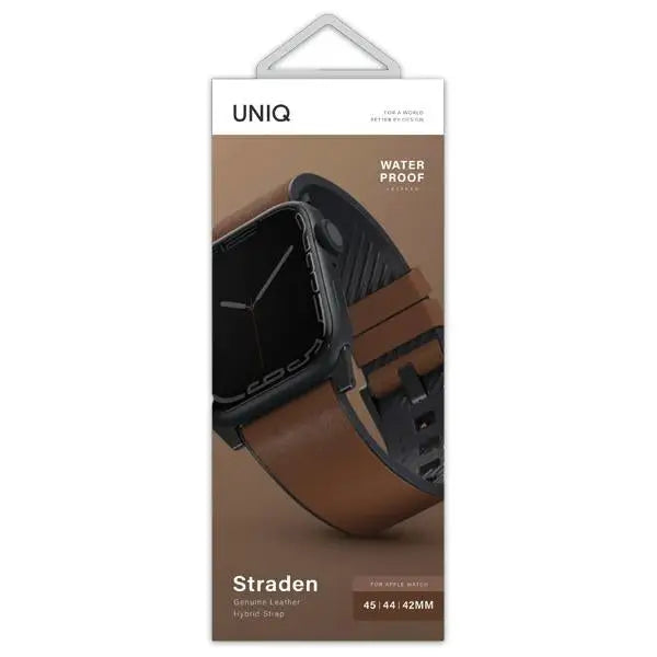 Uniq Straden Leather Hybrid Strap for Apple Watch 1/2/3/4/5/6/7/8/SE/SE2/Ultra 42/44/45/49mm - brown - Other cell phone