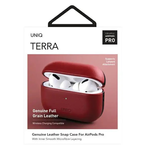 Uniq Terra Genuine Leather case for AirPods Pro - red - Cell phone cases and covers<<<HurtelXML