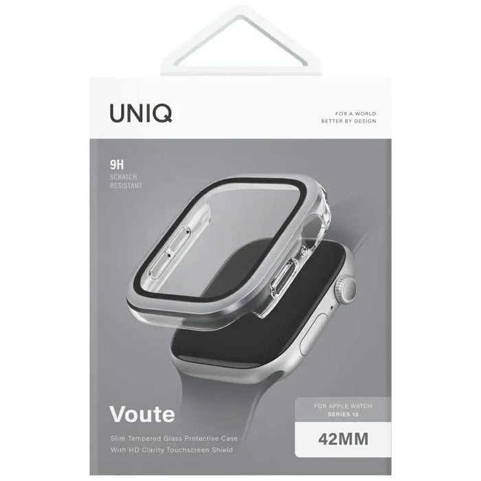Uniq Voute Tempered Glass Case for Apple Watch 10 42 mm - Silver - Cell phone cases and covers<<<HurtelXML