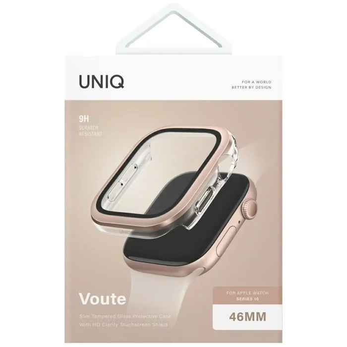 Uniq Voute Tempered Glass Case for Apple Watch 10 46mm - Rose Gold - Cell phone cases and covers<<<HurtelXML