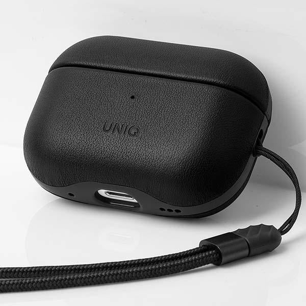 Uniq Terra Genuine Leather case for AirPods Pro 2 - black