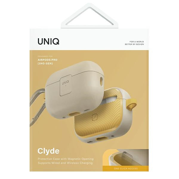 Uniq Clyde Lock Case for AirPods Pro 2 (2022/2023) - beige and yellow