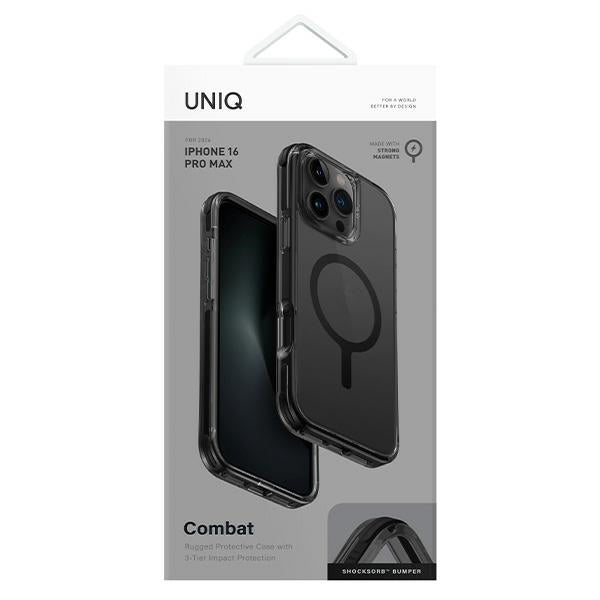 Uniq Combat iPhone 16 Pro Max 6.9" case Magclick Charging black/carbon black