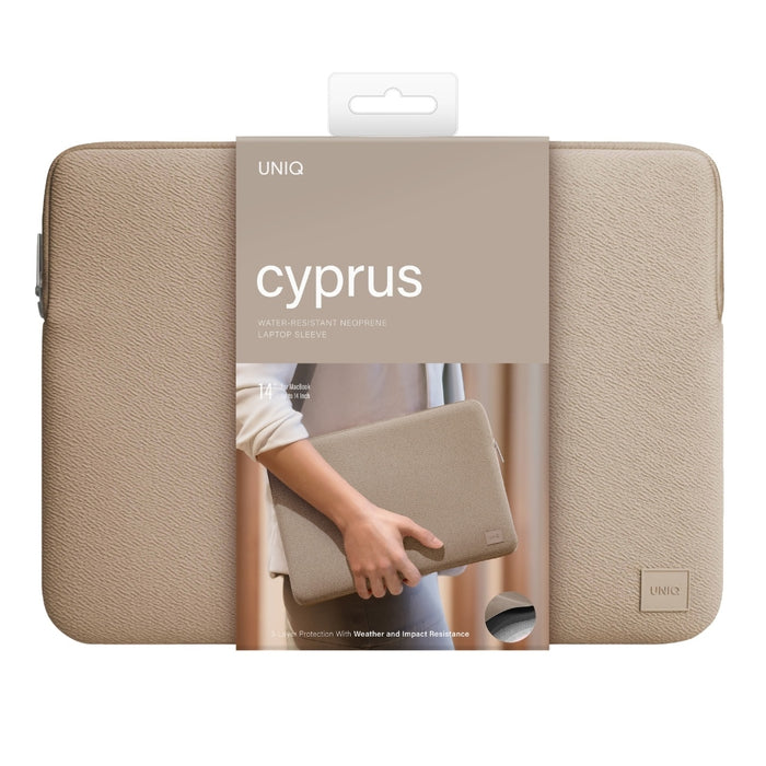 Uniq neoprene laptop Sleeve 14" Cyprus Water-Resistant - brown