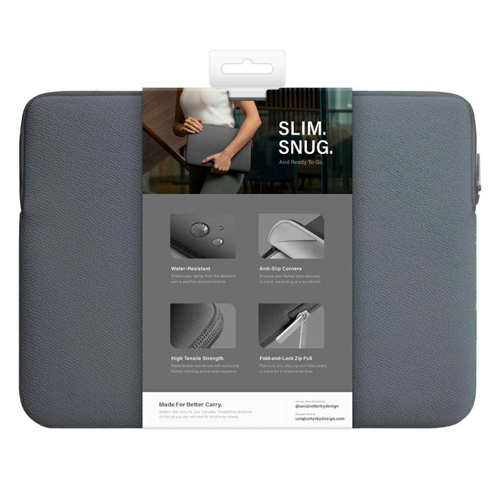 Uniq neoprene laptop Sleeve 14" Cyprus Water-Resistant - gray