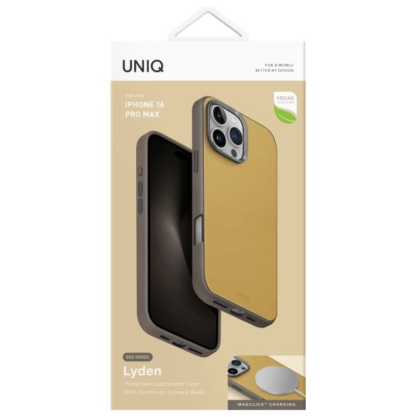 Uniq Lyden DS iPhone 16 Pro Max 6.9" Magclick Charging case yellow-gray/yellow-gray