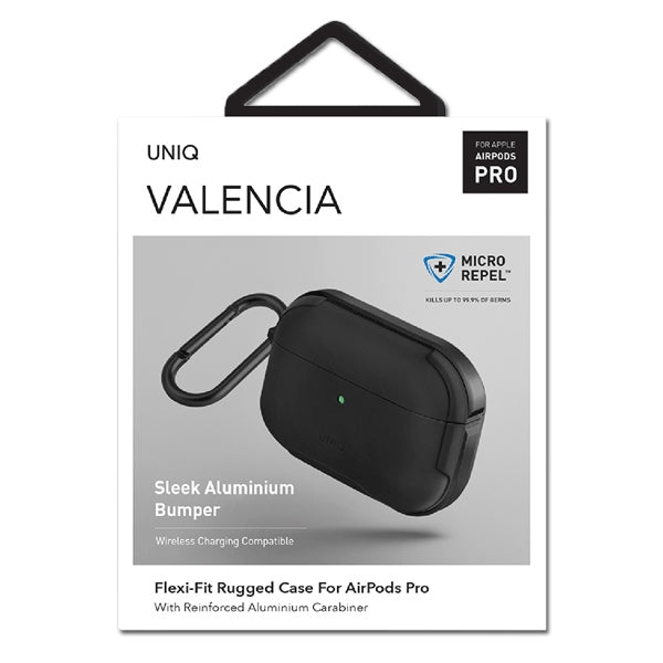 Uniq Valencia AirPods Pro Case Black/Midnight Black Antimicrobial