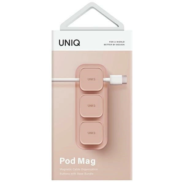 Uniq Pod Mag Magnetic Cable Organizer + Base Pink/Blush Pink