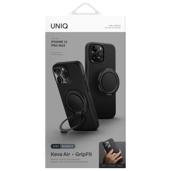 Uniq Keva Air iPhone 16 Pro Max 6.9" Magclick Charging case black/carbon black