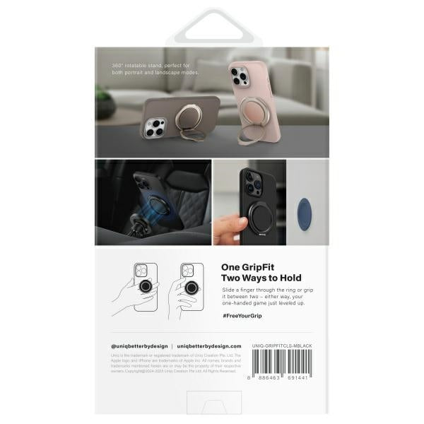 Uniq Gripfit 360 Magnetic Mount&Kickstand Magnetic Holder black/midnight black