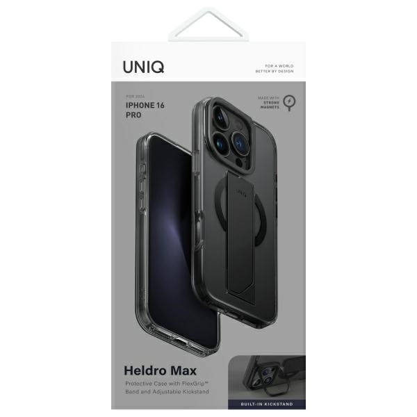 Uniq Heldro Max iPhone 16 Pro 6.3" Magclick Charging Case Black/Vapour Smoke