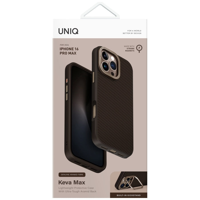 Uniq Keva Max Magclick Charging Camera Stand Case for iPhone 16 Pro Max - Brown