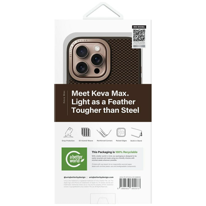 Uniq Keva Max Magclick Charging Camera Stand Case for iPhone 16 Pro Max - Brown