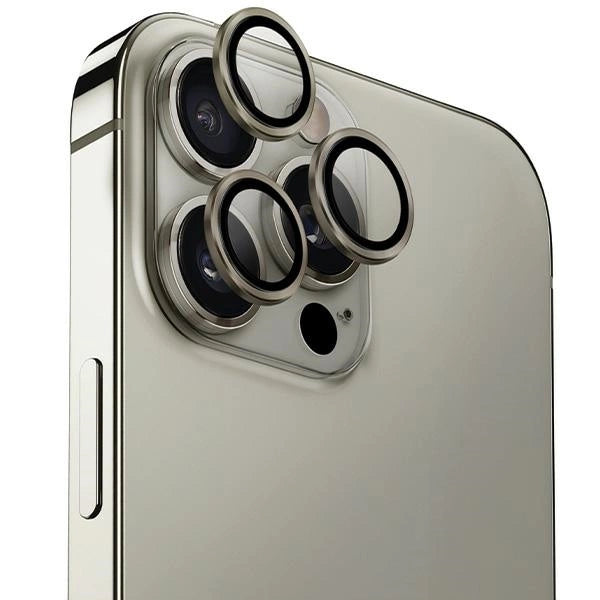 Uniq Optix Aluminum Camera Lens Protector iPhone 16 Pro / 16 Pro Max with applicator - titanium