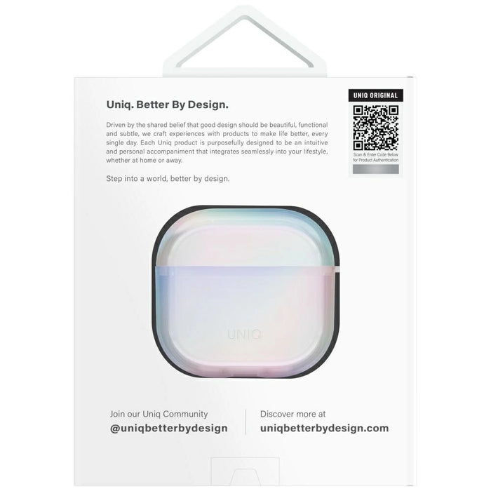 Uniq Iridescia case for AirPods 4 Hang Case - holo white
