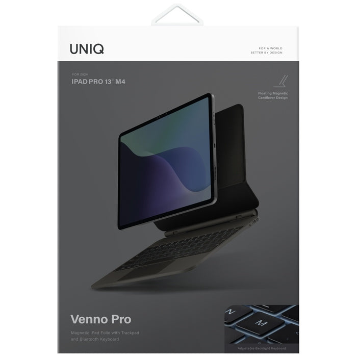 Uniq Venno Pro Magnetic Smart Case with Keyboard for iPad Air 13" 2024 / 2025 / iPad Pro 13" 2024 - Black