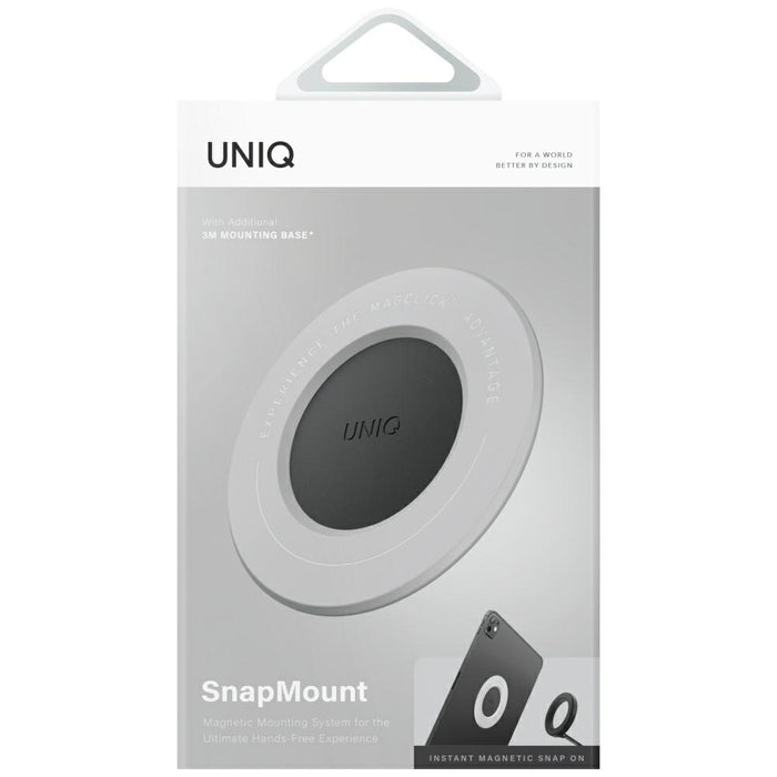 Uniq SnapMount Self-Adhesive Magnetic Holder - Gray and Black