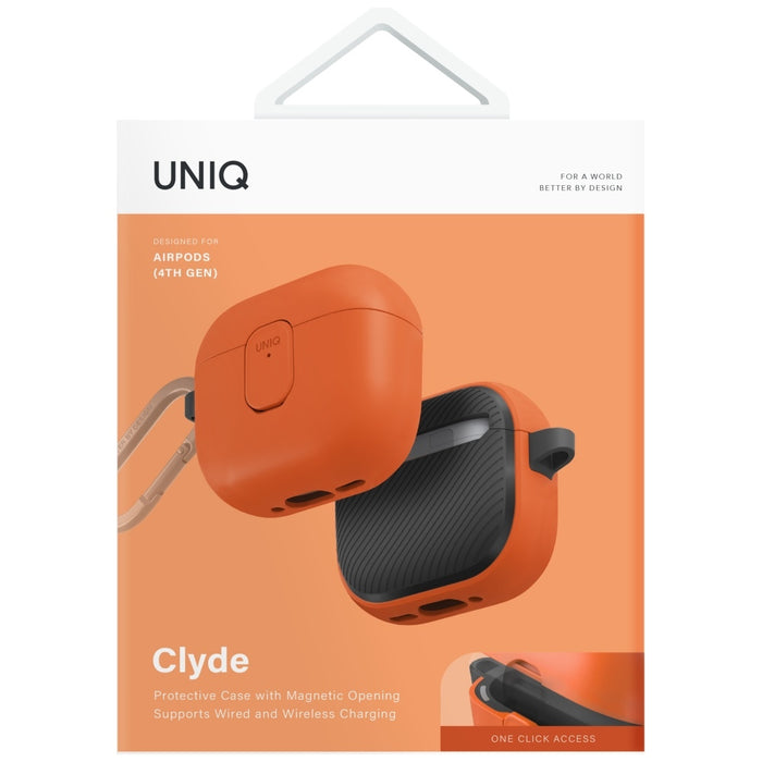 Uniq Clyde Lock Case for AirPods 4 - Orange