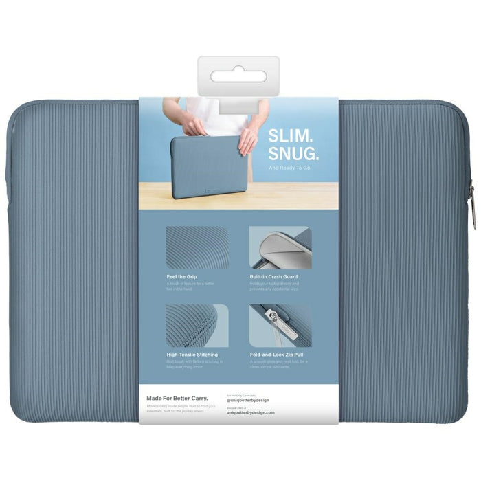 Uniq Cyprus Ridge Edition Laptop Sleeve bag for a 16&quot; water-resistant neoprene laptop - blue
