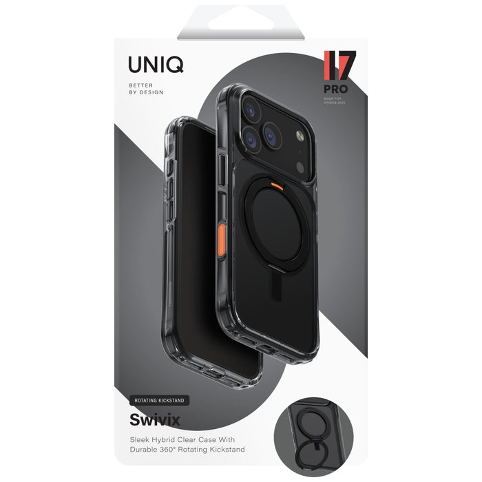 Uniq Swivix Rotating Kickstand 360 Case for iPhone 17 Pro - Black
