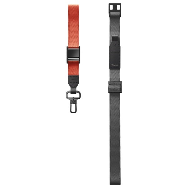 Uniq Vista 2-in-1 phone lanyard - black and orange