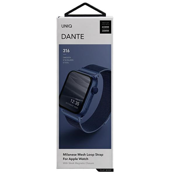 Uniq Dante Stainless Steel Strap for Apple Watch 1/2/3/4/5/6/7/8/SE/SE2 38/40/41mm - Blue