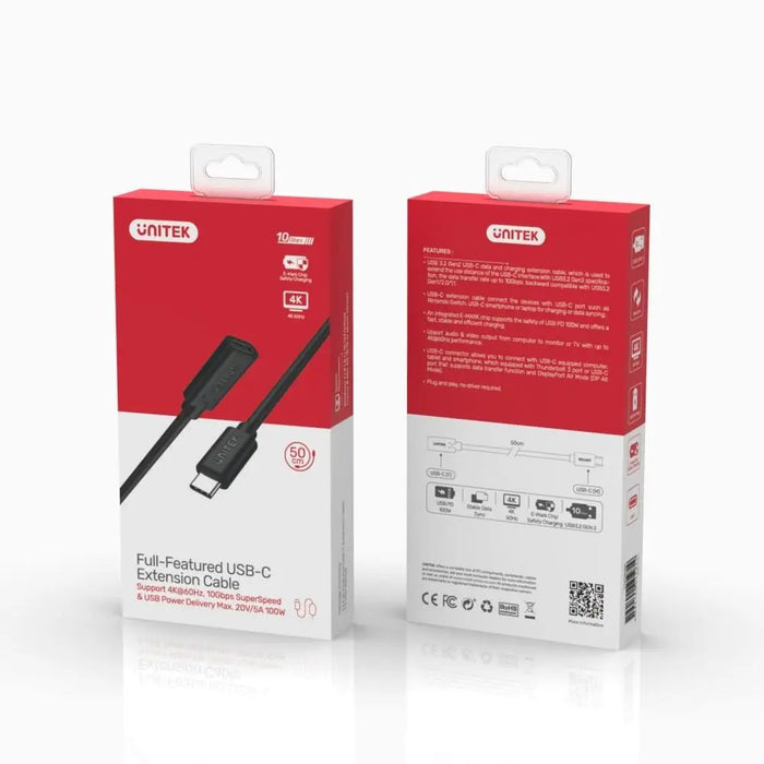 UNITEK C14086BK USB cable USB 3.2 Gen 2 (3.1 Gen 2) 0.5 m USB C Black - USB cablesAKG-KAB<<<GSM