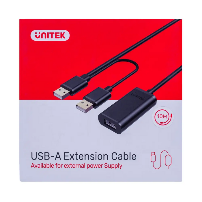 UNITEK Y-278 USB cable USB 2.0 10 m 2 x USB A USB A Black - USB cablesKBA-USB<<<Cables and adaptersKBA<<<ActionPL