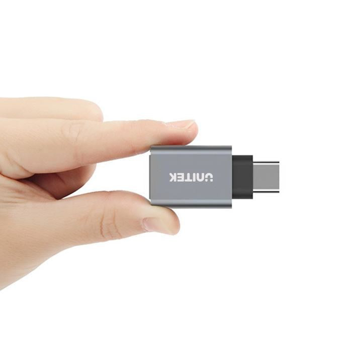UNITEK Y-A025CGY cable interface/gender adapter USB Type-C USB Type-A Metallic
